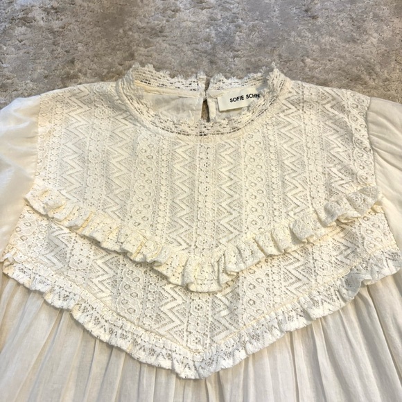 Sofie Schnoor Lace Long Sleeve Cotton Blouse Size Medium - Picture 8 of 16